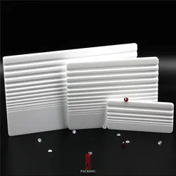 Acrili branco diamante dispaly pedra preciosa bandeja de plástico sulcado profissional ferramentas gemológicas