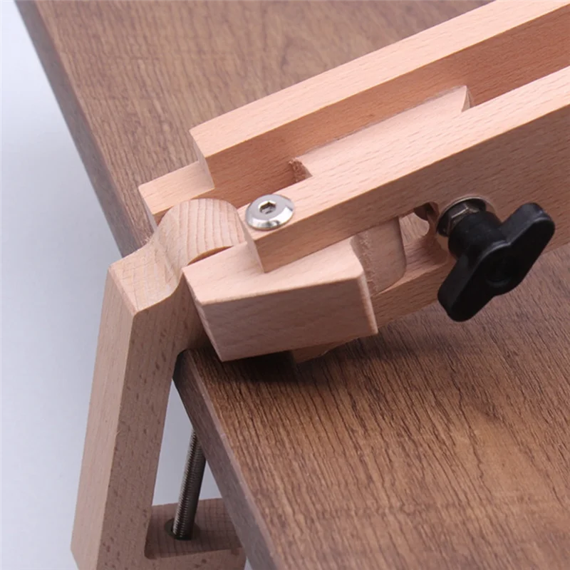 

Exquisite-Hand-Sewn Wood Clamp Adjustable Clamping Table Top Rotating Foldable Leather Suture Fixing Frame Easy To Use