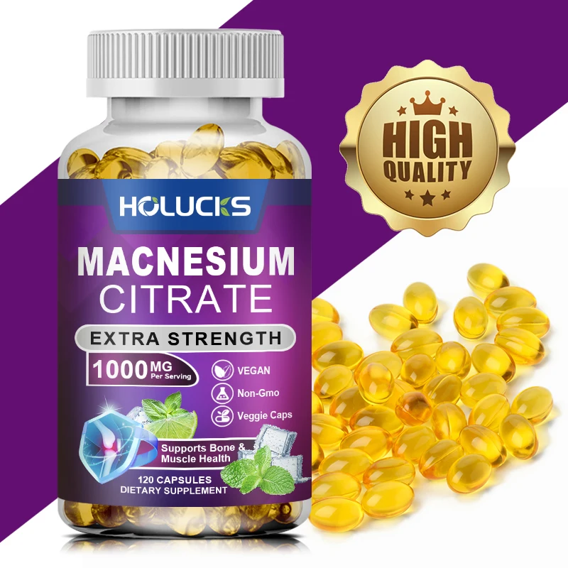 Magnesium Citrate 1000mg -  for Muscle, Nerve, Bone and Heart Health Support, High Absorption Citrate Complex Capsules