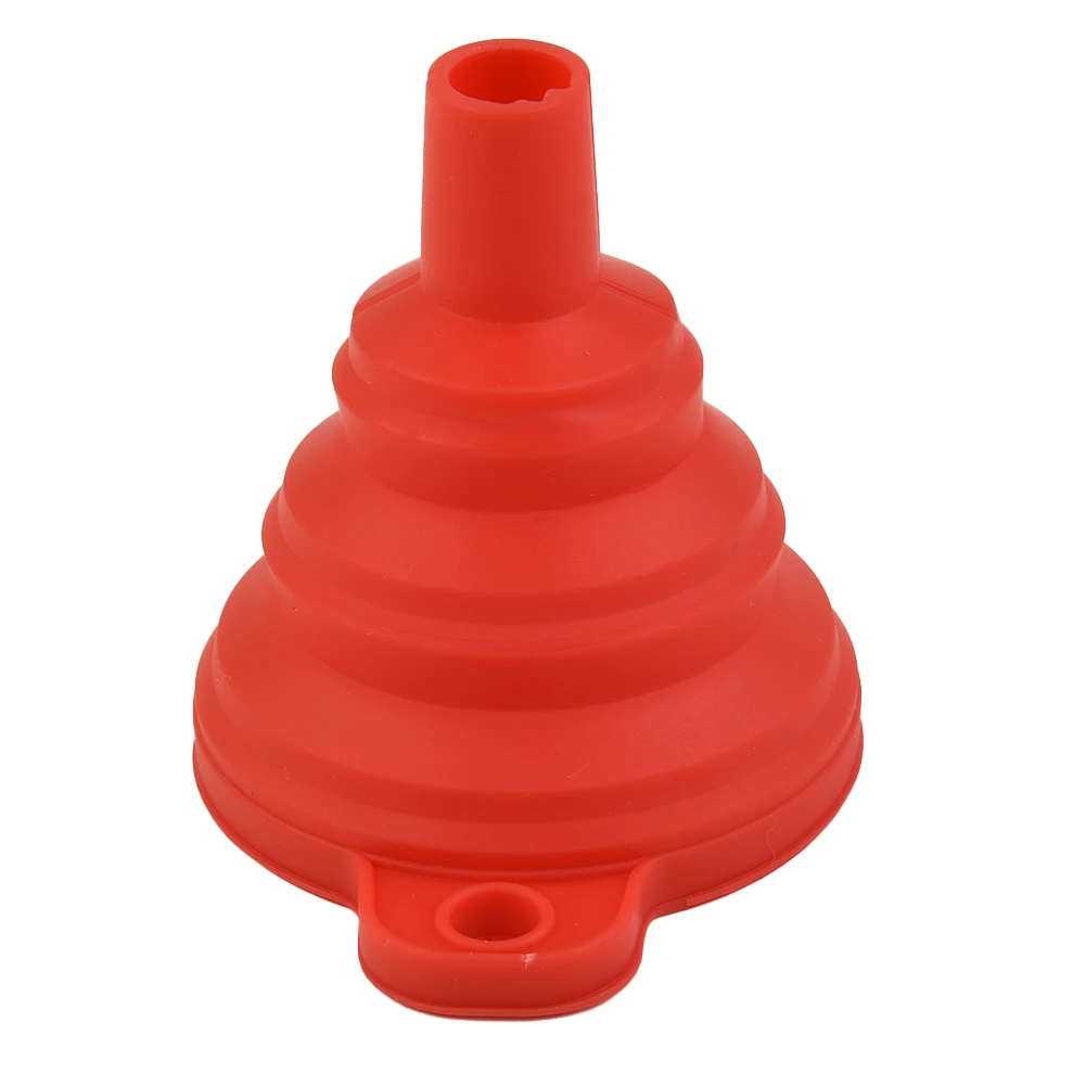 Oil Fuel Car Funnel Petrol Red 7.5cmX8cm Diesel Folded Gasoline 1 Pcs Silicone Suspended New High Quality Pratical