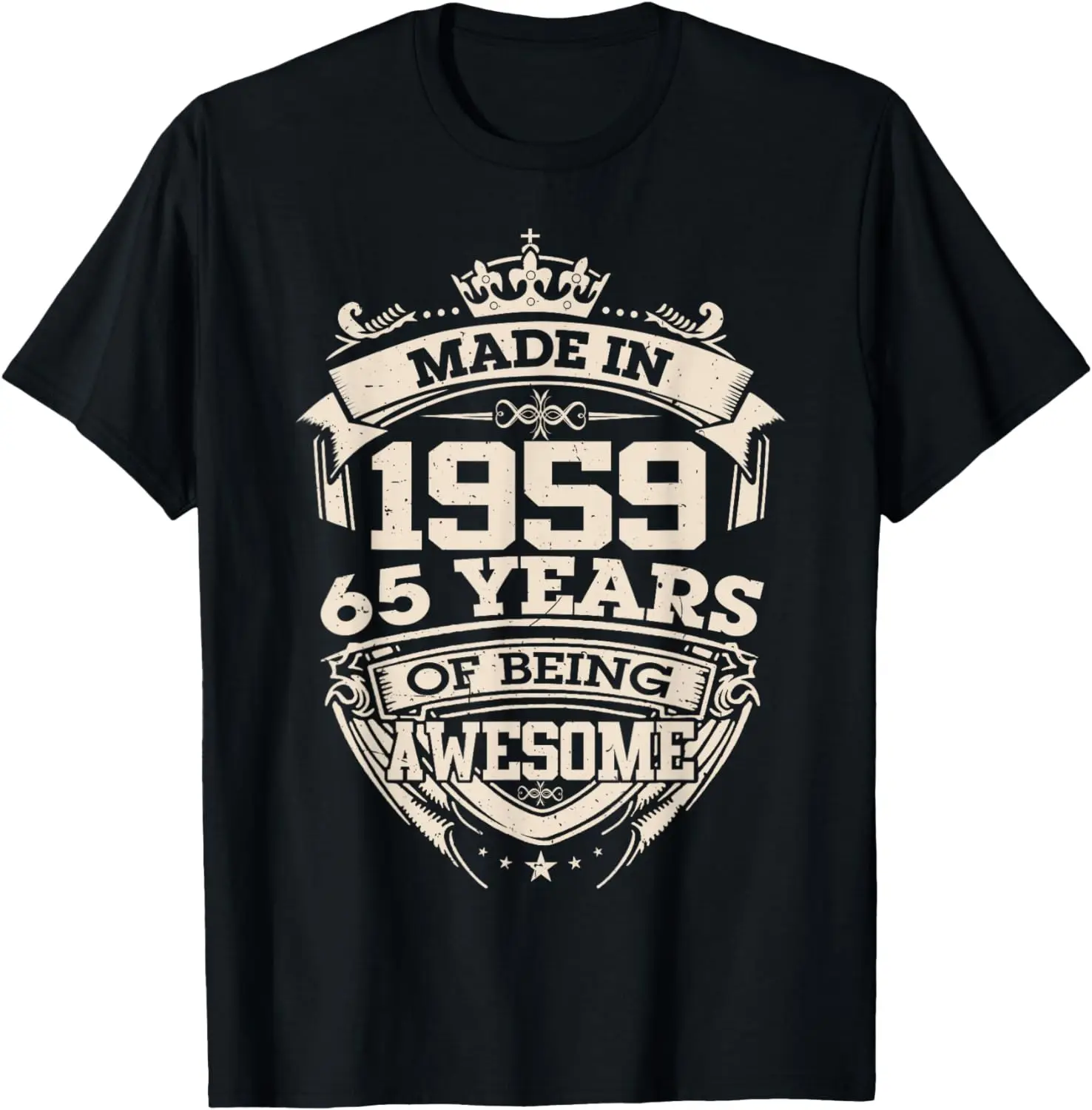 

Vintage Made In 1959 65 Years Of Being Awesome Birthday Men T-Shirt