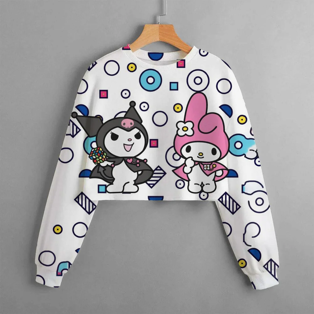 Kawaii Kuromi Mymelody Jade Gui Dog Top com capuz para roupas infantis meninas com capuz desenho animado