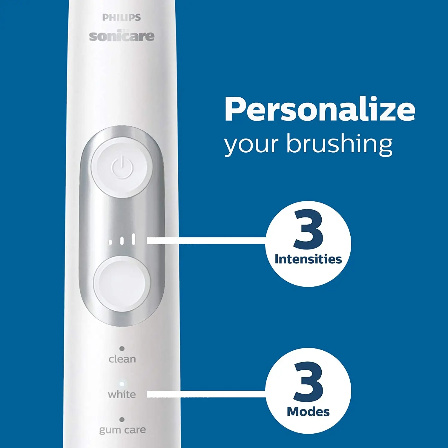 Philips Sonicare 6100 HX6877 Single handle Sonic electric toothbrush for adult replacement head  White