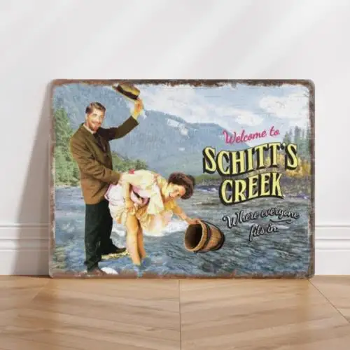 Personalised Aluminium Metal Sign Funny Schitt's Creek Town Name Welcome Sign