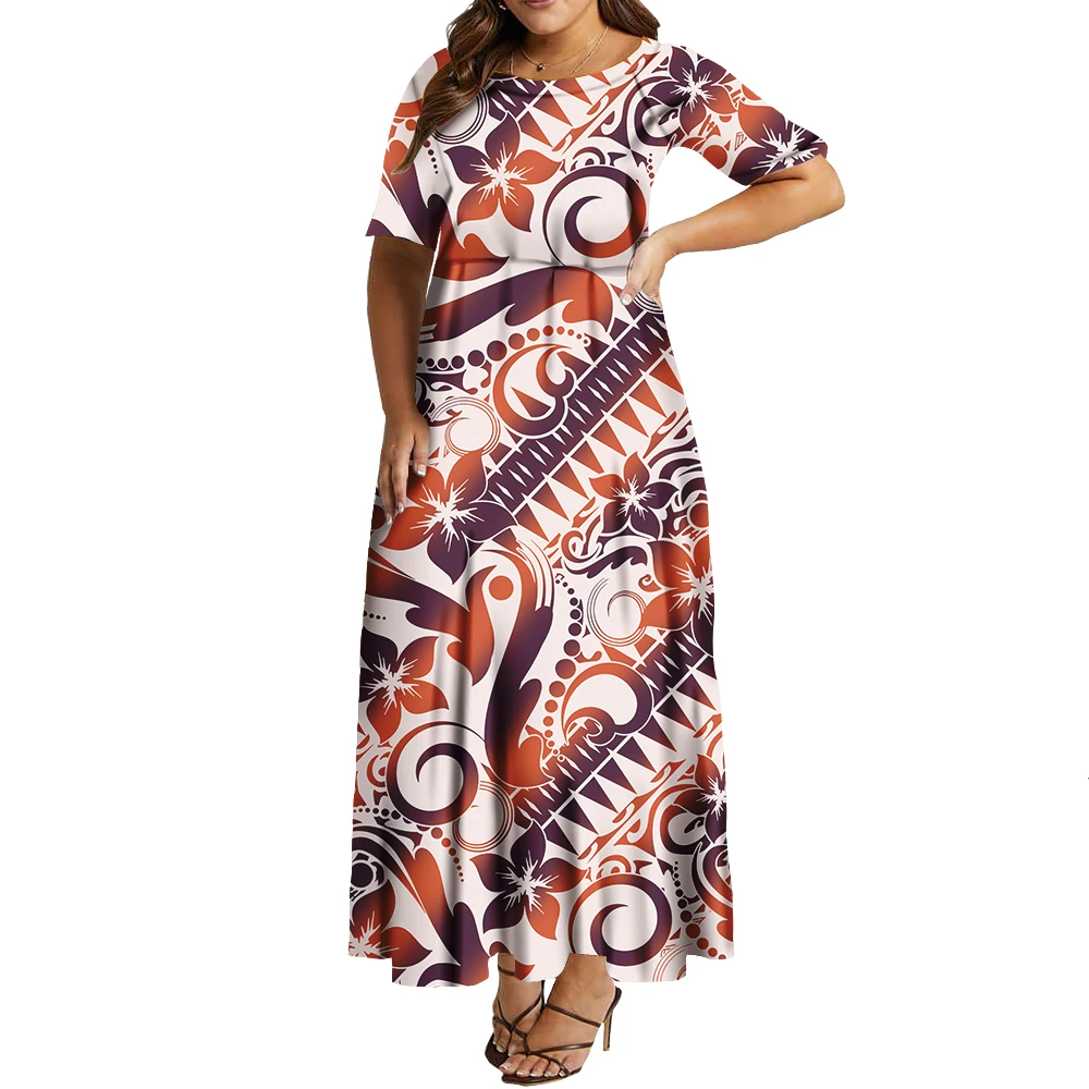 Low Price Elegant Women's Islander Dress Samoan Tribal Polynesian Designer Puletasi Evening Party Dresses Female Outfits