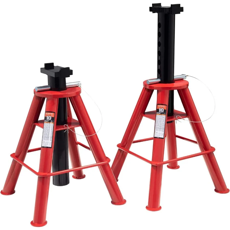 

Sunex 1310 10Ton Medium Height Pin Type Jack Stands Pair Red