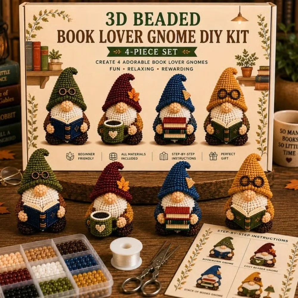 Vibrant Tube Beads 3D Beaded DIY Craft Kit Educational Dragon Bead Making Supply Gnome Nativity Handmade Bead Art Set
