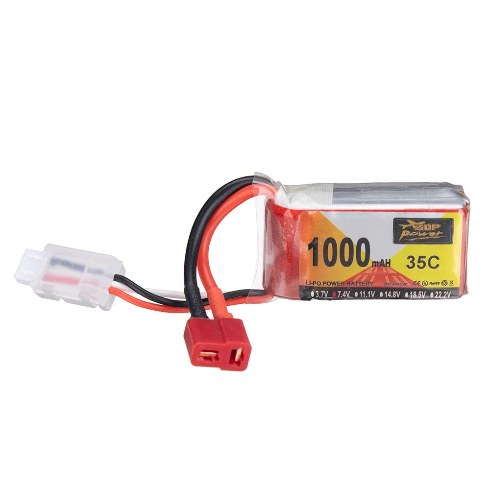 ZOP Power 7.4V 1000mAh 35C 2S LiPo Battery T Deans Plug for RC Drone #2
