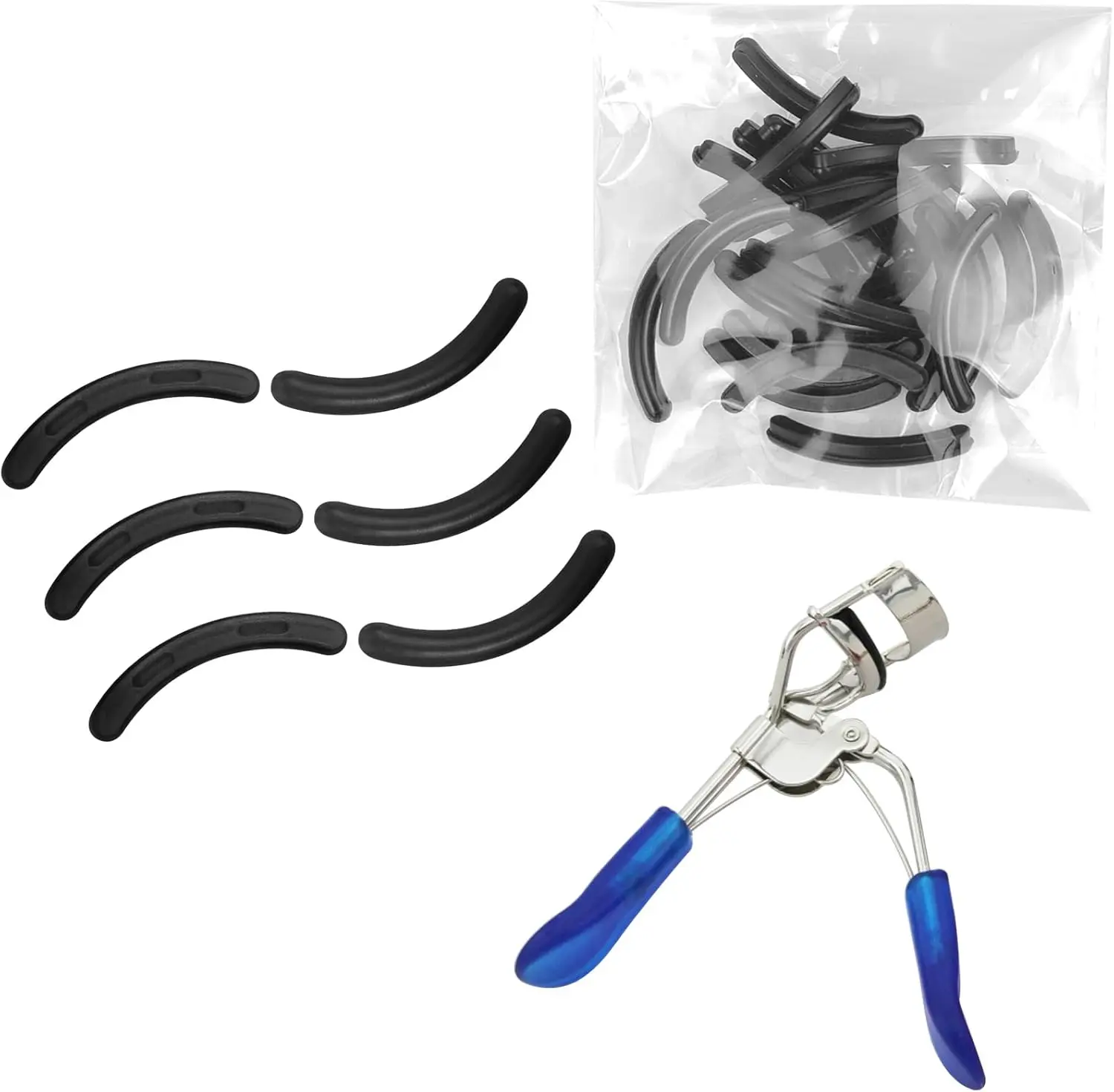 100 Pack Eyelash Curler Refills, Universal Silicone Eye Lash Curler Replacement Refill Pads Compatible with Shiseido