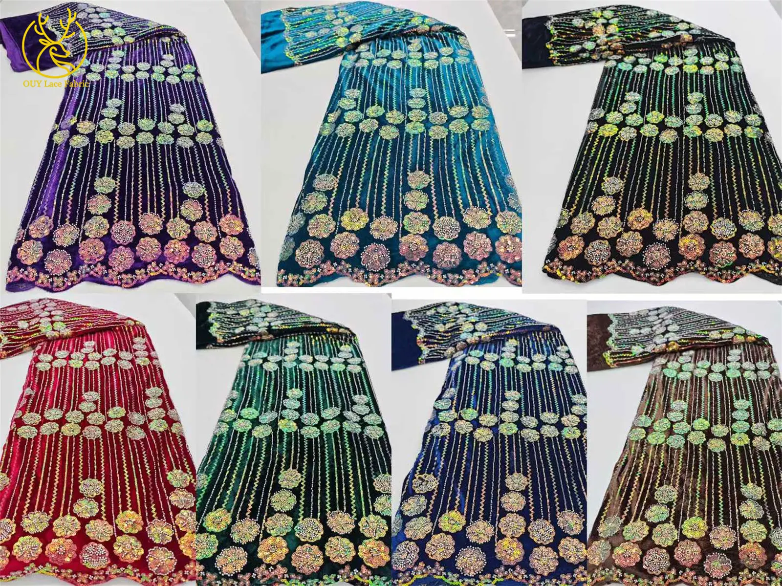 النمط الأفريقي المخملية المخملية الدانتيل تول الدانتيل الفرنسية النيجيري مطرز الترتر شبكة النسيج لامعة السيدات ارتداء اليومي فساتين الحفلات