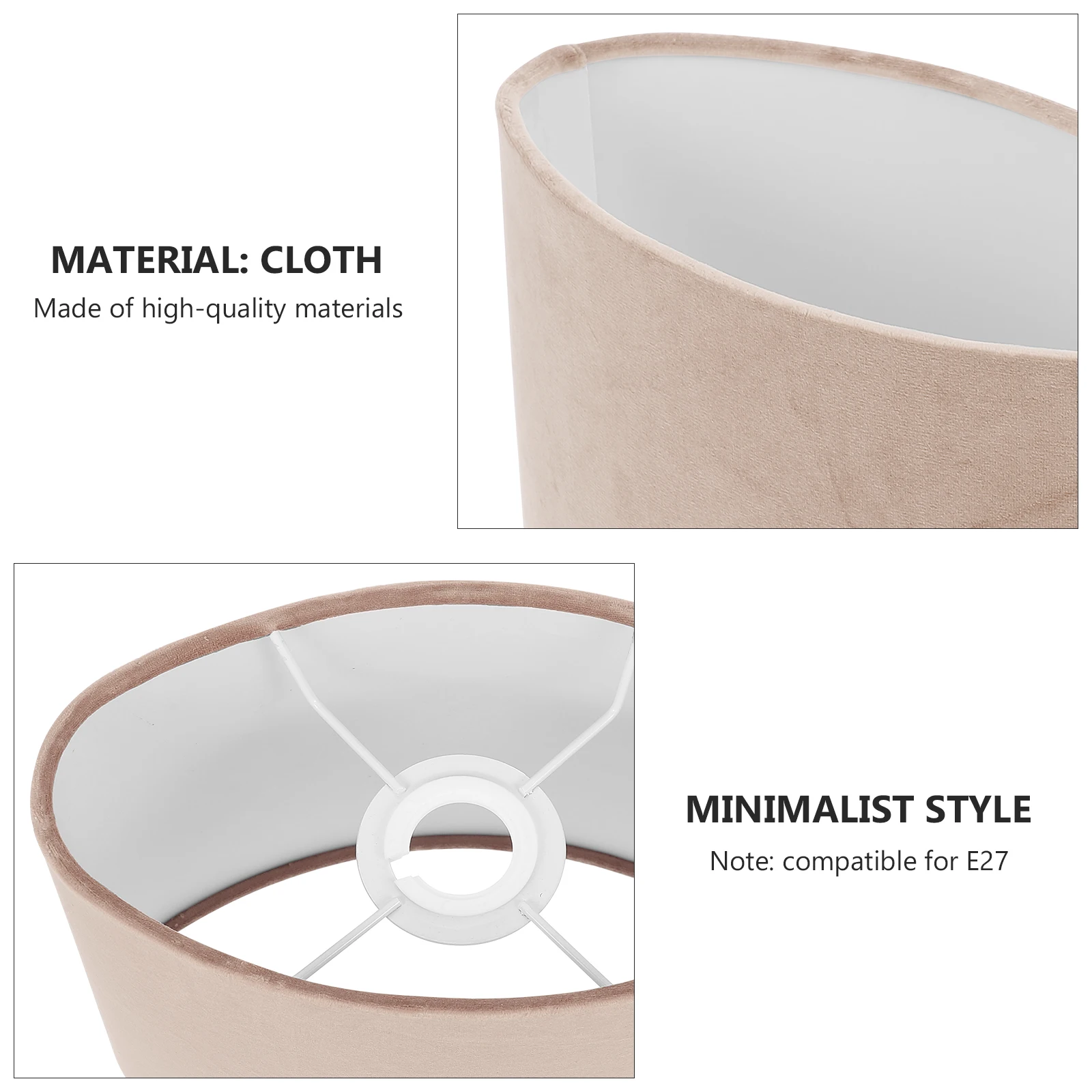 

Oval Fabric Lampshade Decorative Shades Cloth Room Decoration for Table Small Interior Rv