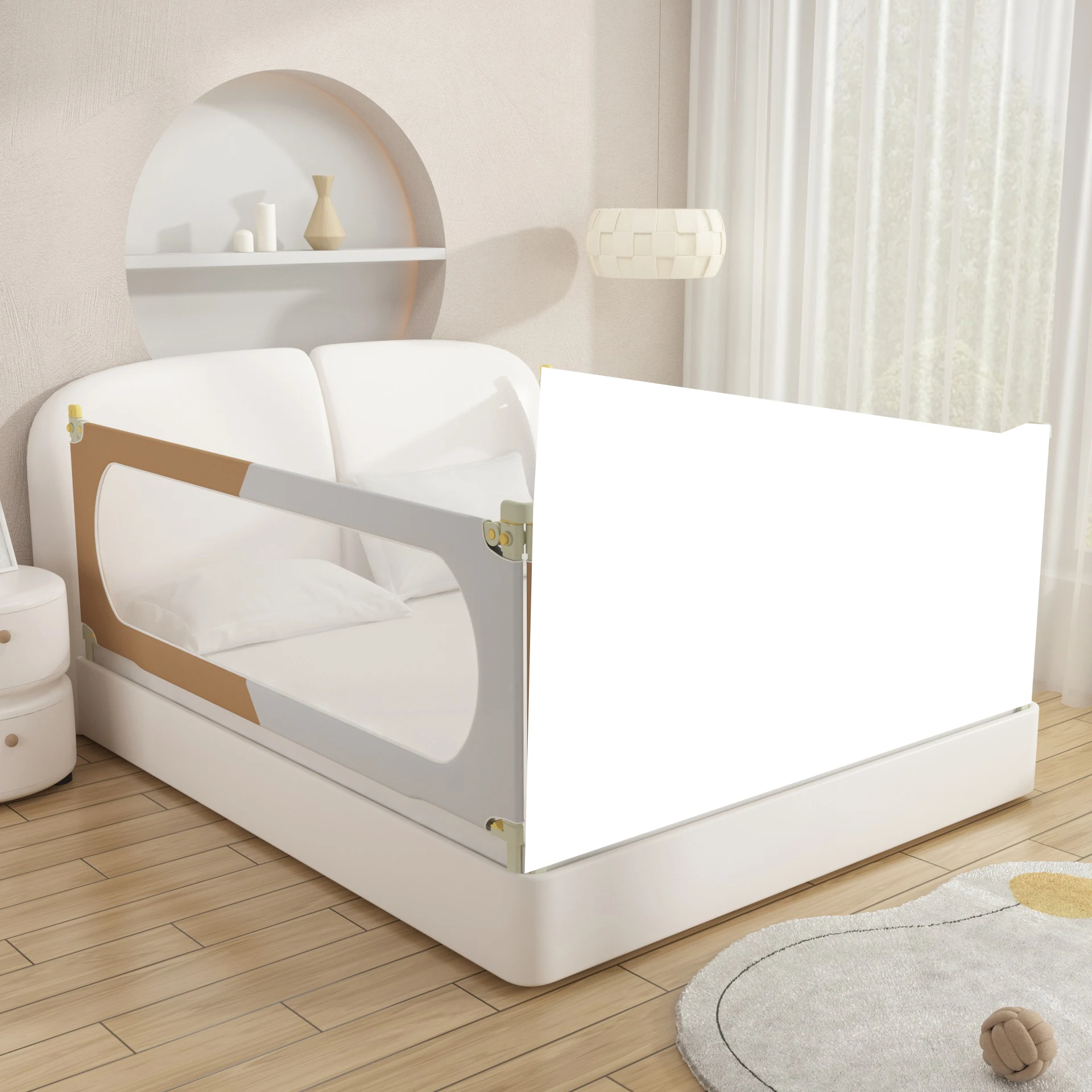 Barandilla de seguridad para cama de bebé, barrera de seguridad para cama de bebé, protector de riel de cama para niños, parachoques para valla de cama (59 pulgadas), 150cm, 1 Uds.