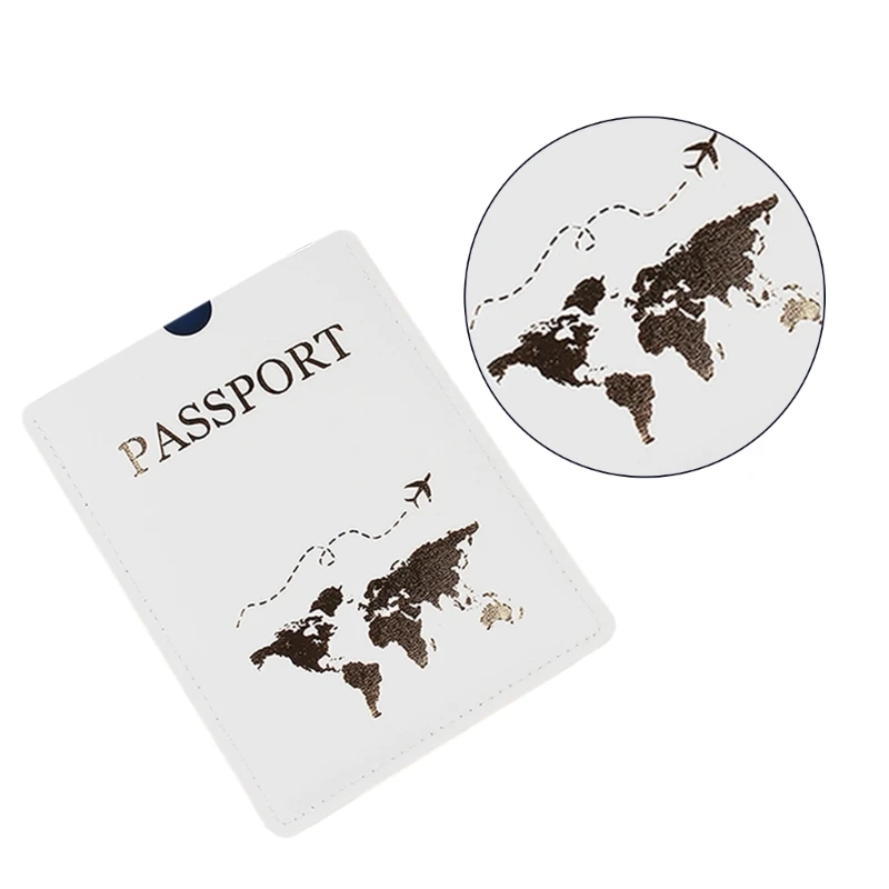 E74B Funda pasaporte PU avión Simple para hombres y mujeres, tarjetero, regalo boda