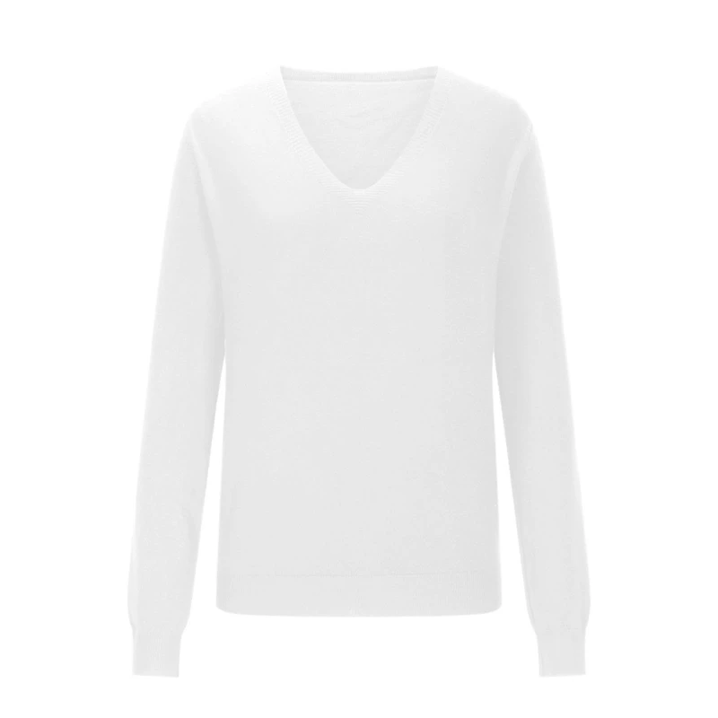 573B Women's Lightweight Ribbed Pullover Long Sleeve V Neck Sweater Fall Collection