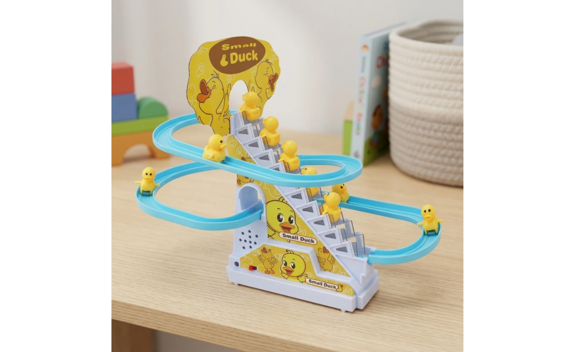 Electric Duck Climbing Stairs Toy Interactive Duck Climbing Stairs Toy Playset Flashing Funny for Toddlers, Playroom, Home