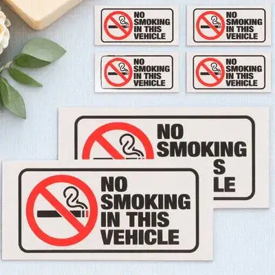 

8pcs No Smoking Sticker Clear Anti-Smoking Sign Vehicle Label Waterproof Decal High Visibility Warning PVC Material Easy Apply