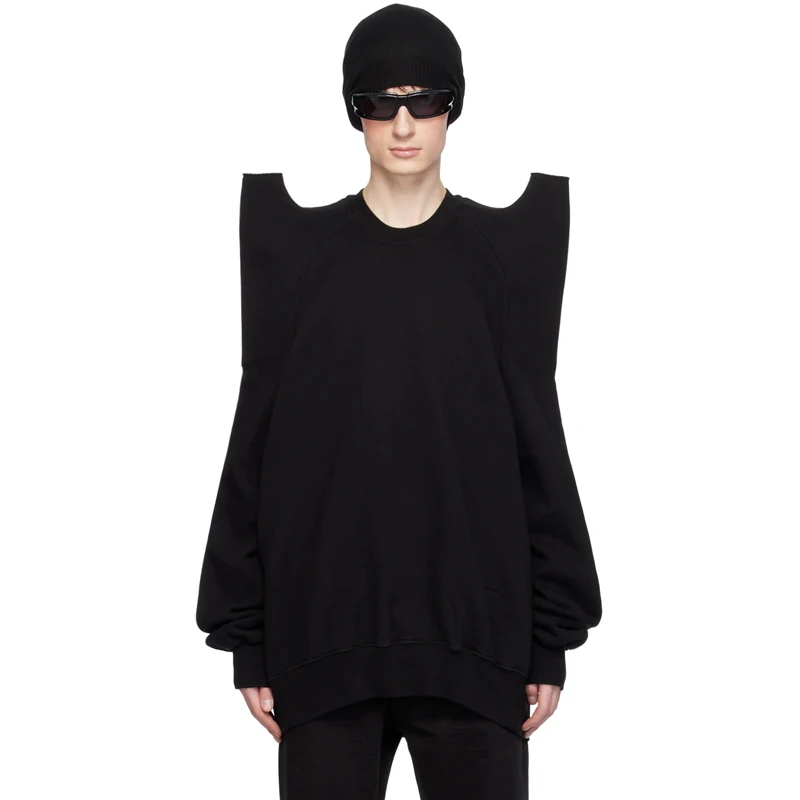 

Мужской свитшот свободного кроя с наплечными накладками RO Sle Personali Camels Hump Alien ape, с накладками на плечи и элементами в стиле Pioneer Devil Horn