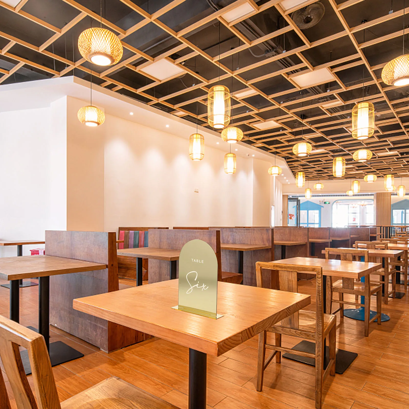 

10pcs Golden Acrylic Table Numbers Elegant Arch Design Reusable Place Cards for Wedding Banquet Engagement Party Decor