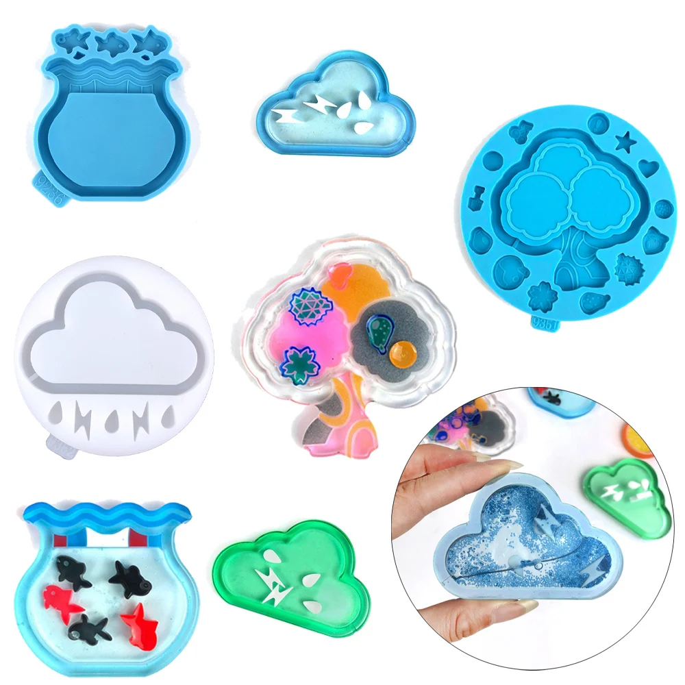 Boom Windhars Casting Shaker Mal Epoxy Drijfzand Siliconen Mal Voor Diy Hanger Sieraden Sleutelhanger Decor Ambachtelijk Materiaal