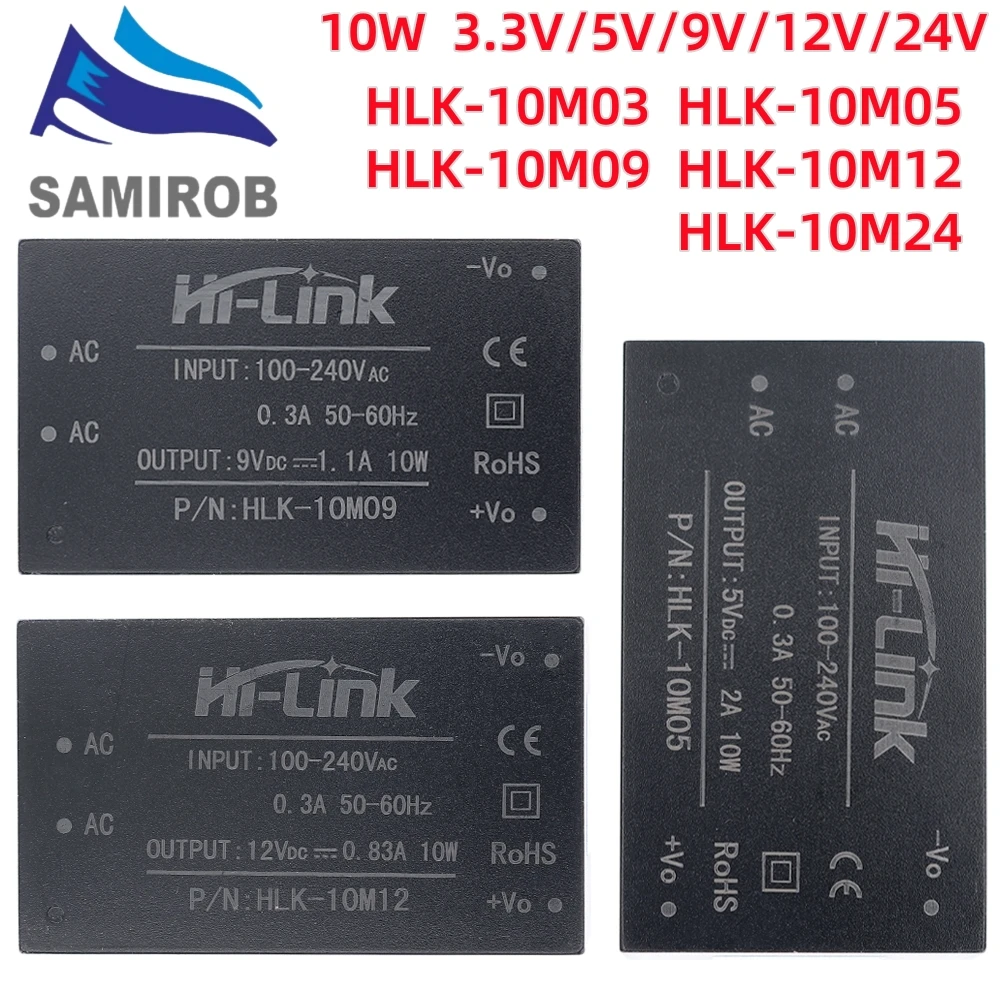 100% oryginalny HLK-10M05 10W 3.3V 5V 9V 12V 24V 2A 1100mA HLK-10M12 HLK-10M24 HLK-10M09 AC DC wyłącznik izolacyjny zasilania