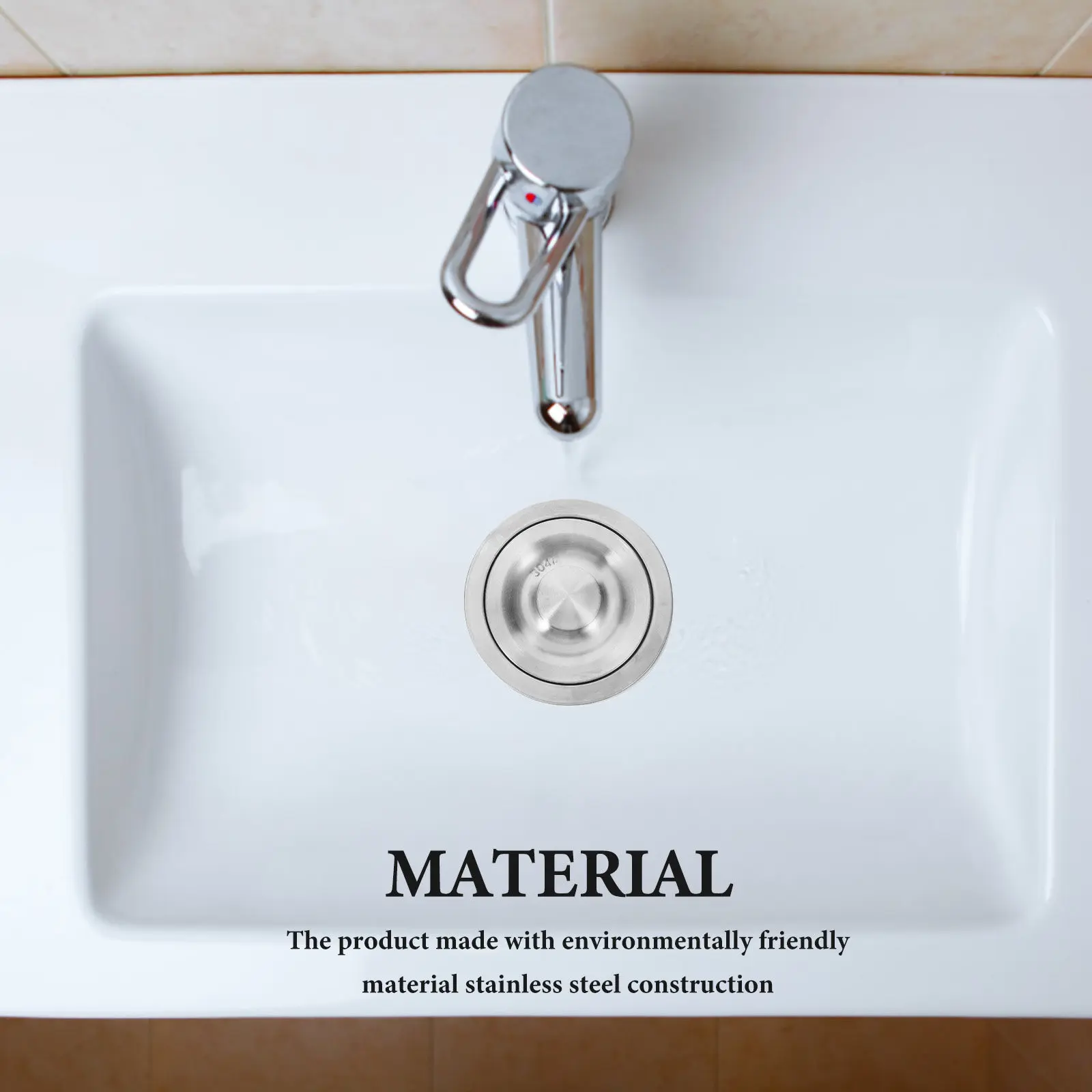

Kitchen Sink Drain Stainless Steel Removable Deep Waste Basket Strainer Assembly Sealing Lid Modern Round Design Easy Clean