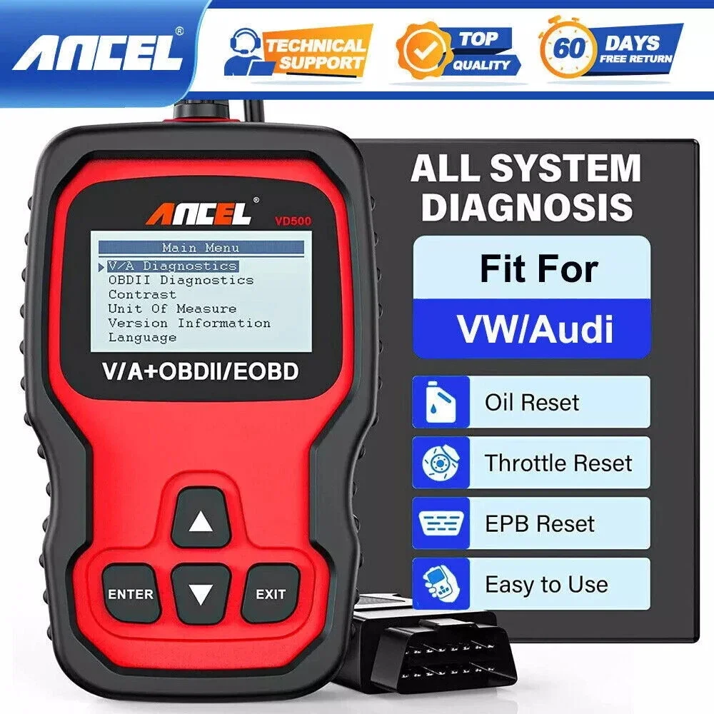 OBD2 Automotive Scanner Airbag ABS EPB Oil Reset Full System Car Code Reader Ancel VD500 Diagnostic Tools For VAG VW Audi Skoda