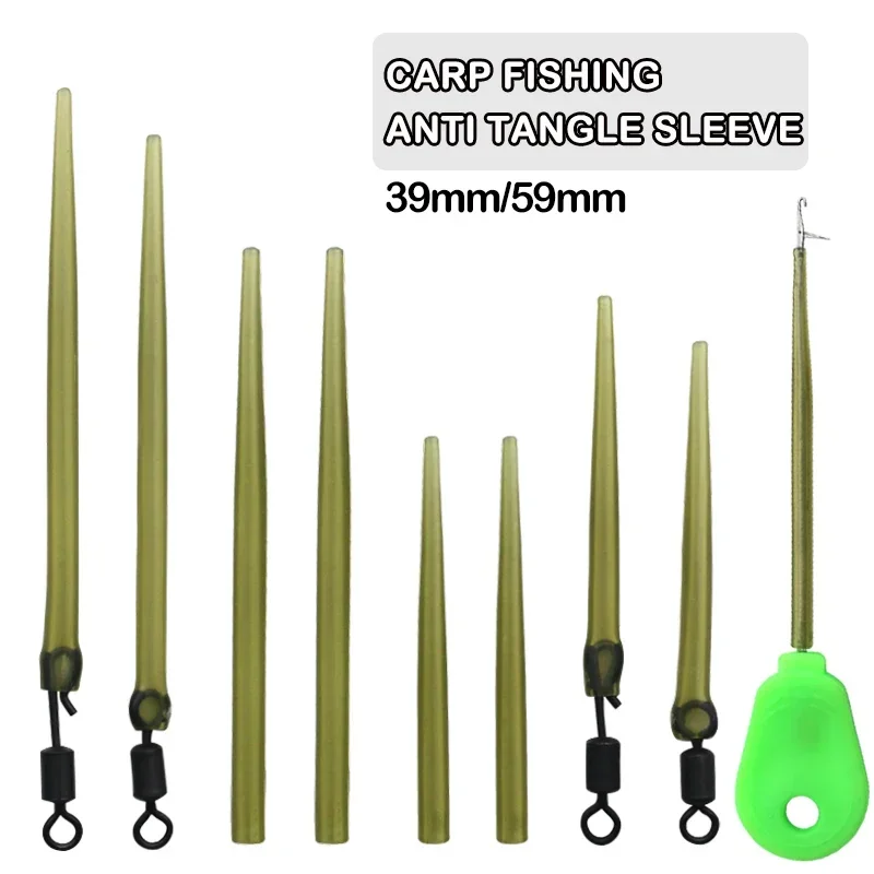 

30pcs Carp Fishing Anti Tangle Sleeves Latch Baiting Needle Helicopter Rig Tubing Hook Swivel Connector Sleeve Accessories