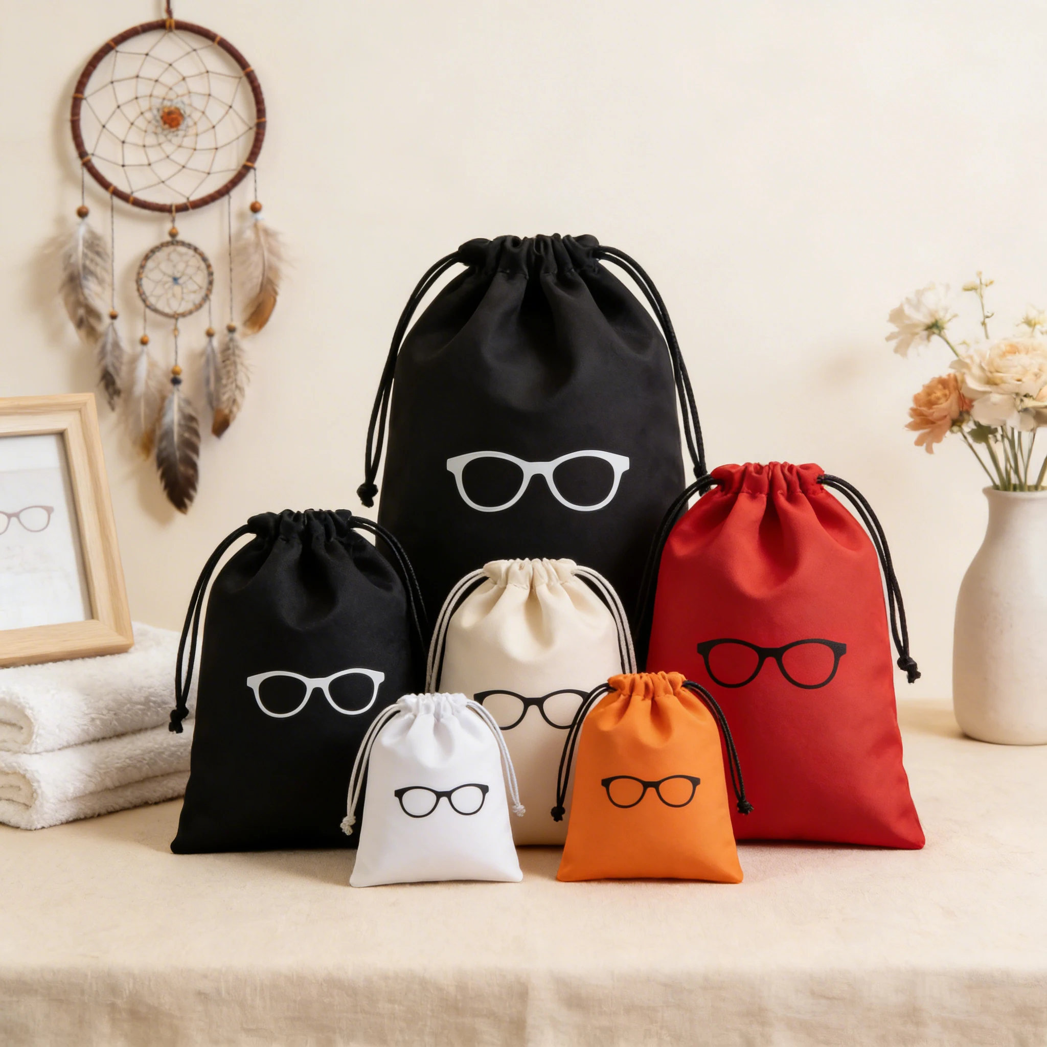 

Индивидуальные подарочные мешочки из шелкового атласа на шнурке для украшений, косметики, макияжа, телефонов, обуви, очков, пылезащитные упаковочные пакеты