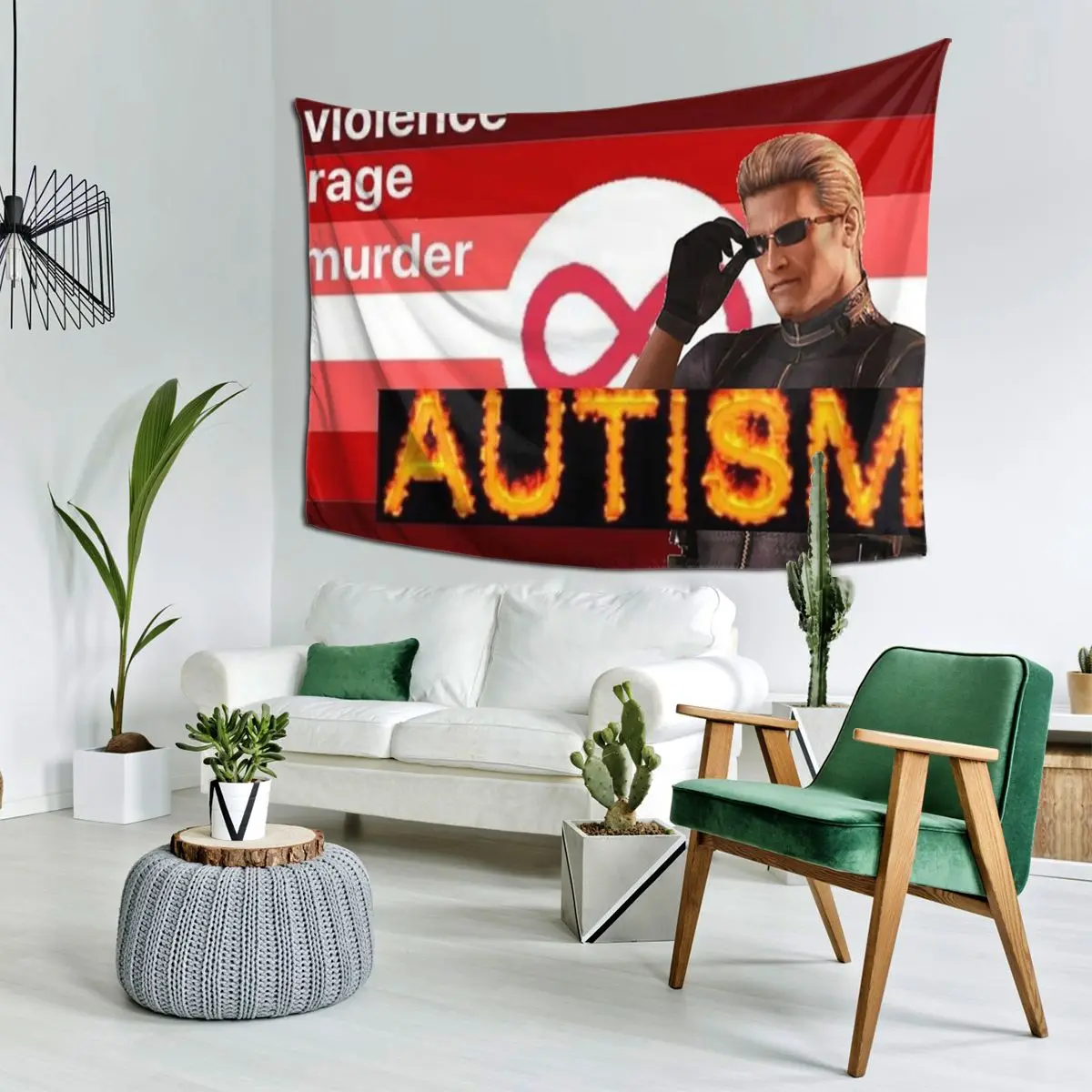 الشر التوحد فخر العلم ويسكر نسيج الفن الجدار الشنق الجمالية ديكور المنزل المفروشات لغرفة المعيشة غرفة نوم غرفة النوم #2