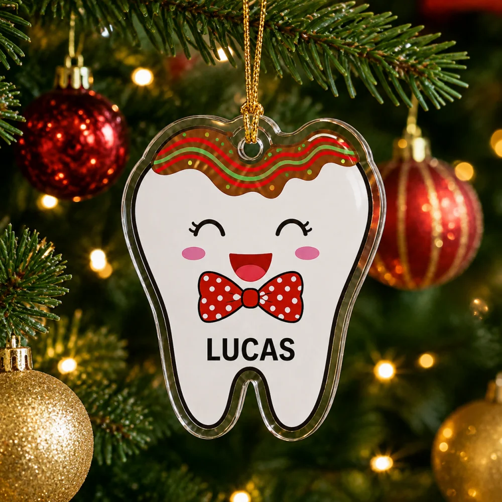 Christmas Stocking Hanging - Enfeite de Acrílico Personalizado com Nome,