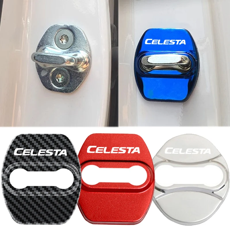 4PCS Car Interior Door Lock Anti-rust Cover Buckle Styling for Hyundai CELESTA Logo Protective Stainless Steel Case Decoration