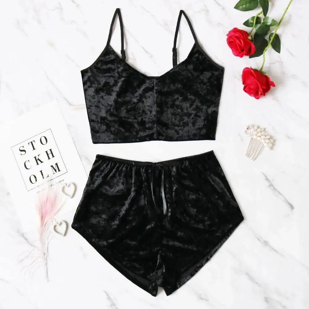 Sexy V-neck Lingerie Sets Lingerie Two-Piece Sexy Pajamas Suit Ladies Sexy Lingerie Women Sleepwear Sets