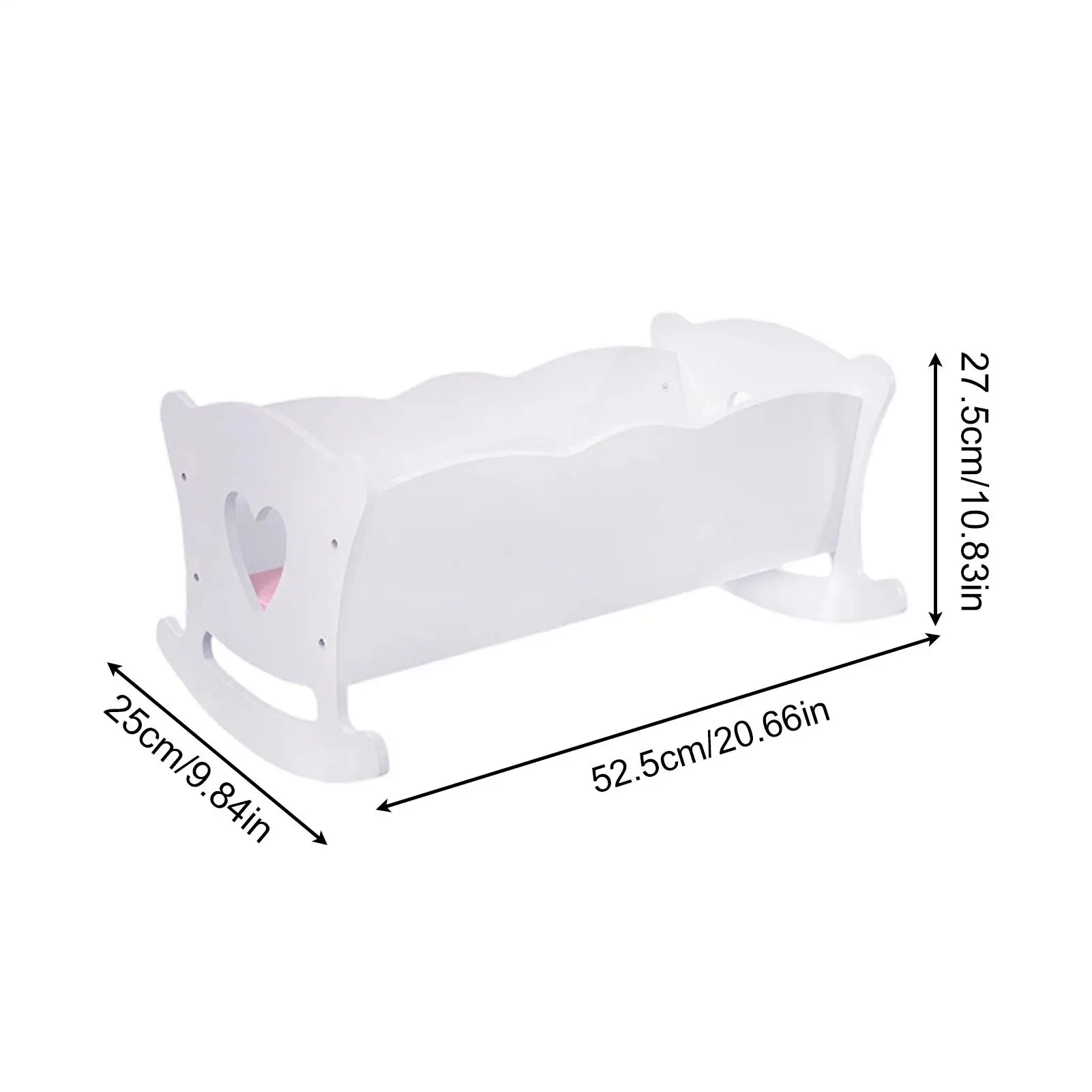 Drewniana kołyska dla lalek, uroczy zestaw mebli do pokoju dziecięcego, łóżeczko dla lalek, kołyska bujająca się dla chłopców, dziewczynek, dzieci, przedszkolaków i przedszkolaków w wieku przedszkolnym.