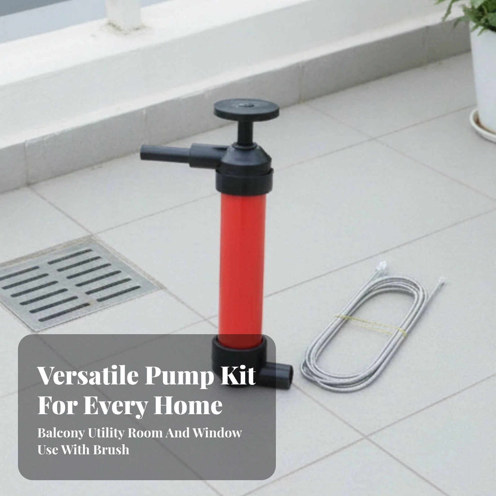 Drain Unclogging Pump Easy-to-Hold Drain Pump with Hose Hand-Held for Homeowners, Clogged Sinks, Home Maintenance