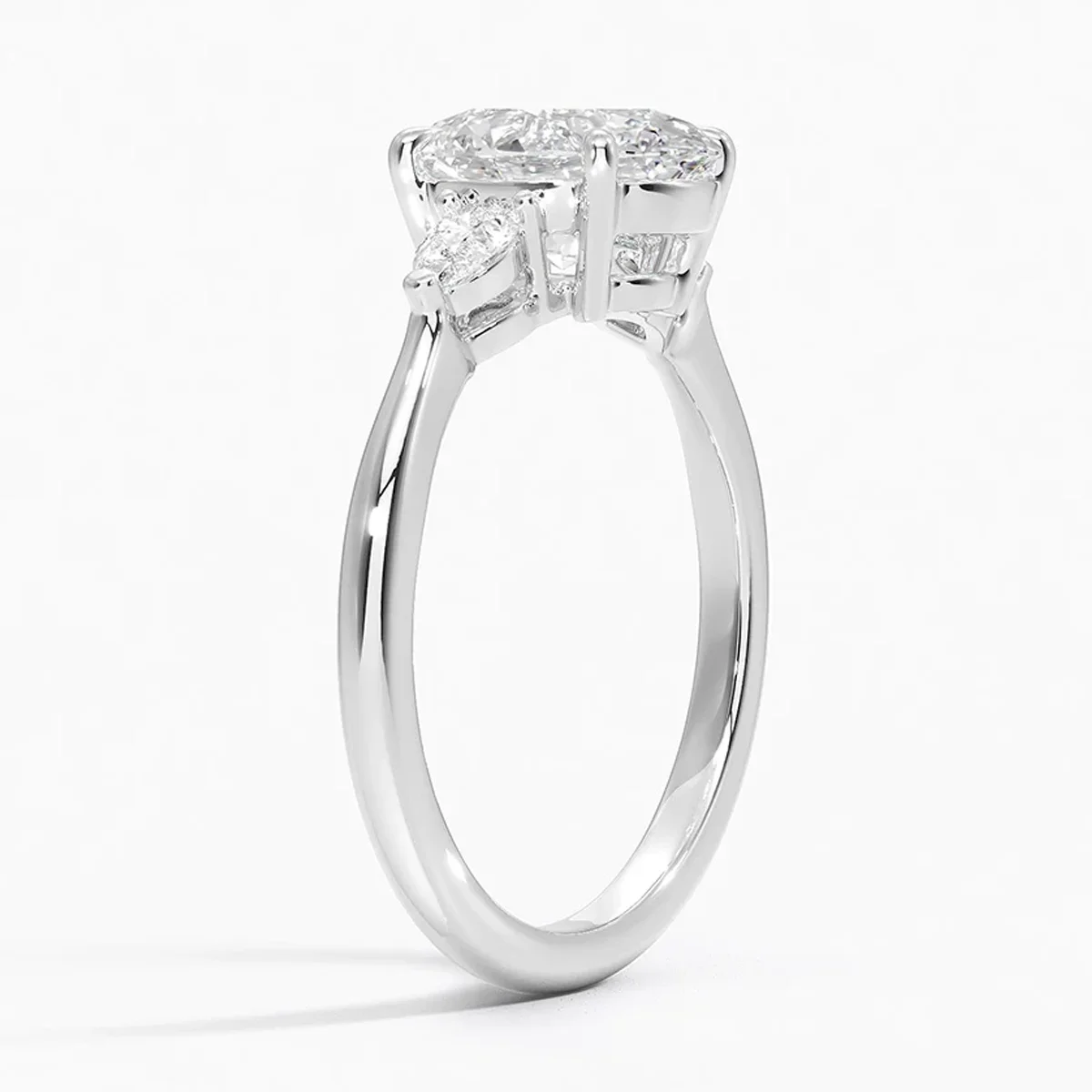 Three Stone Style Lab Created Diamond Ring IGI Certified Oval Cut Lab Diamond Ring 9K/14K/18K Gold Engagement Ring Wedding Ring