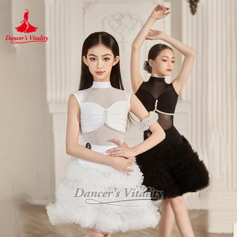 Bambino Danza sociale latina Esegui e tuta da allenamento Vitalità del ballerino Abito di garza Gonna con frange Una varietà di stili coordinati di abbigliamento