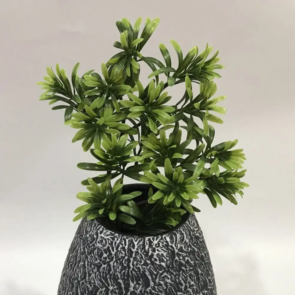 Green Artificial Plants Bonsai Small Pine Tree Bonsai Home Bedroom Bathroom Party Decoration Fake Flowers Bonsai Pot Not Include