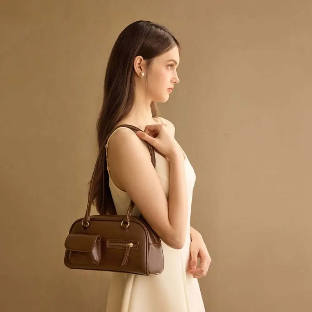 

Темпераментная сумка большой вместимости в корейском стиле, однотонная сумка в стиле ретро с дизайном меньшинств, сумка во французском стиле, сумка для подмышек, дорожная сумка