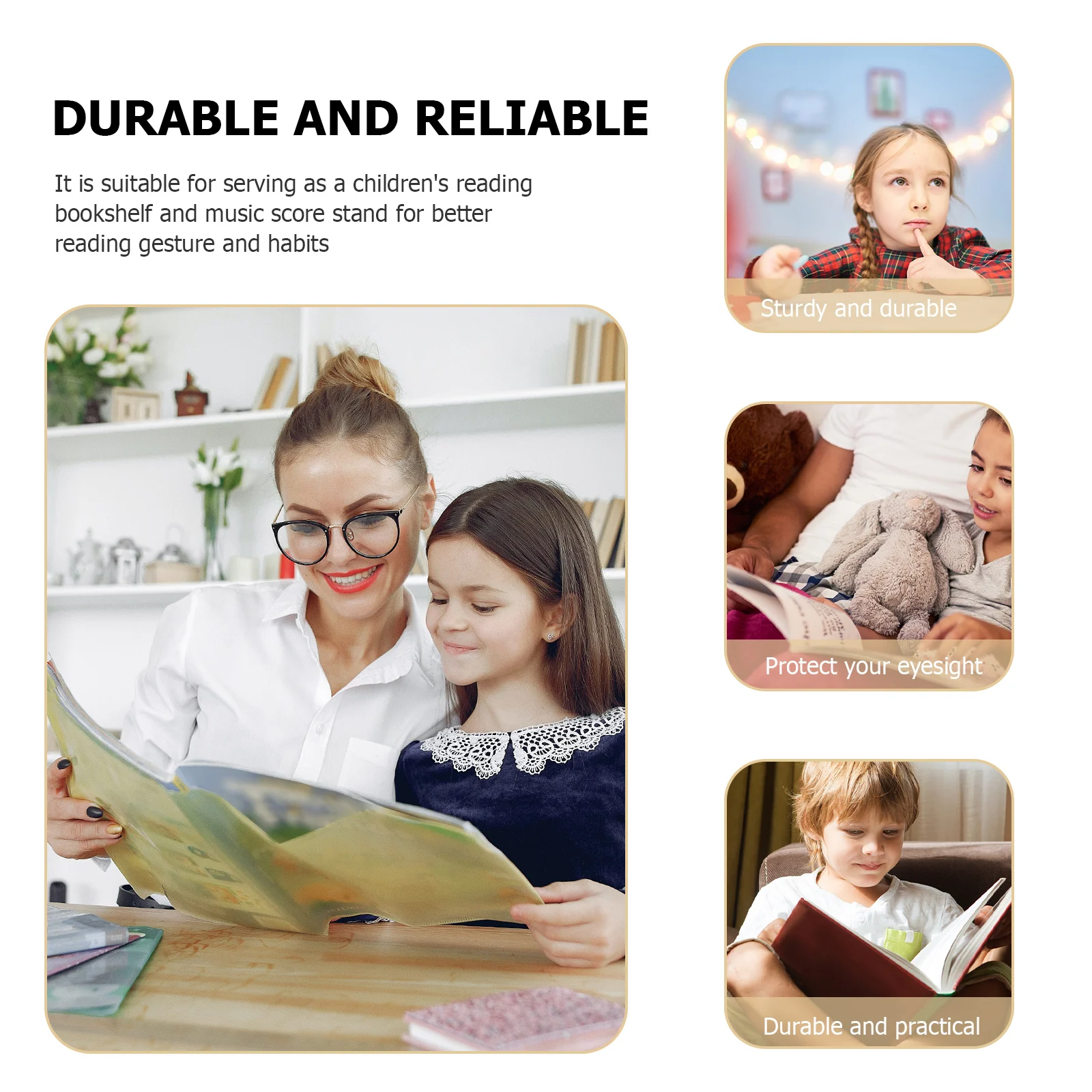 

Bookshelves Multifunctional Reading Rack Desktop Holder Adjustable Tablet Music Score Stand Black Multi-angle Pupils