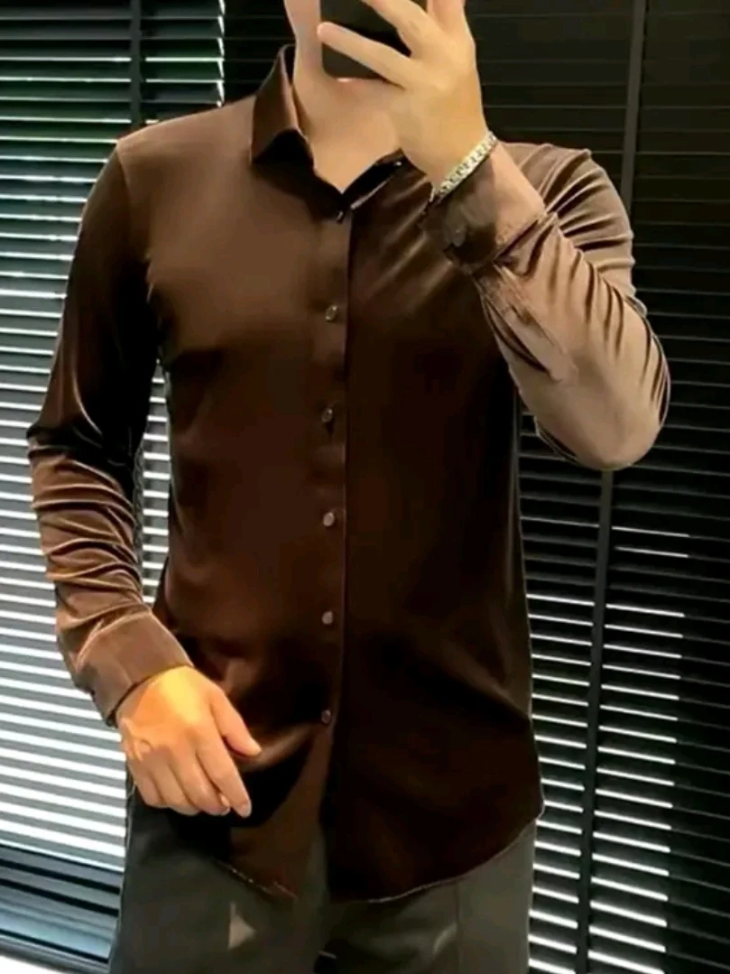 

Soft Velvet Long Sleeve Shirt Fashionable Autumn Winter New Arrival Men's Casual Style Fashionable Trendy Versatile Warm Shirt