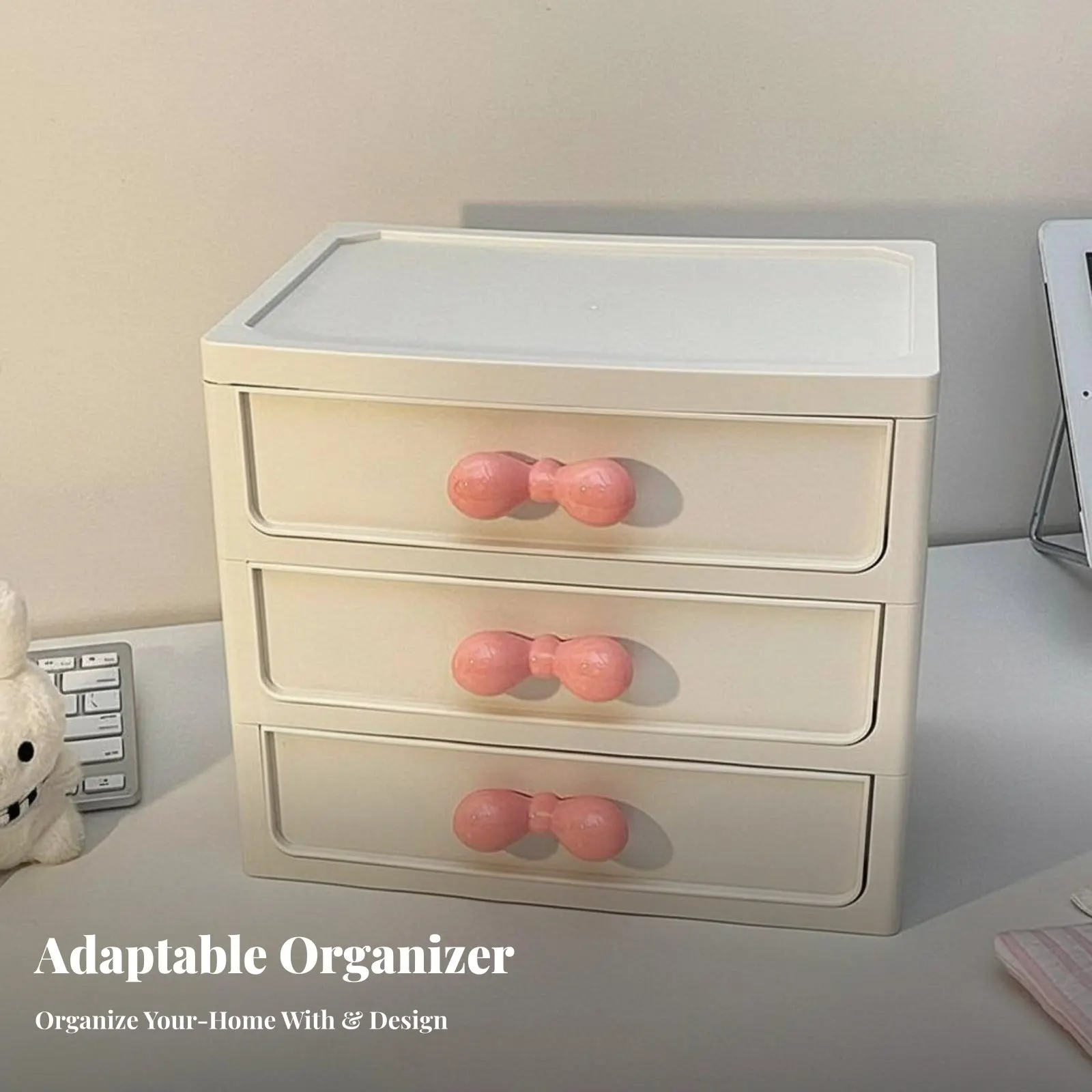 Stackable Desk Drawers Space-Saving Desktop Organizer adaptable Minimalist with elegance for Makeup Users, Parents, Vanity Table