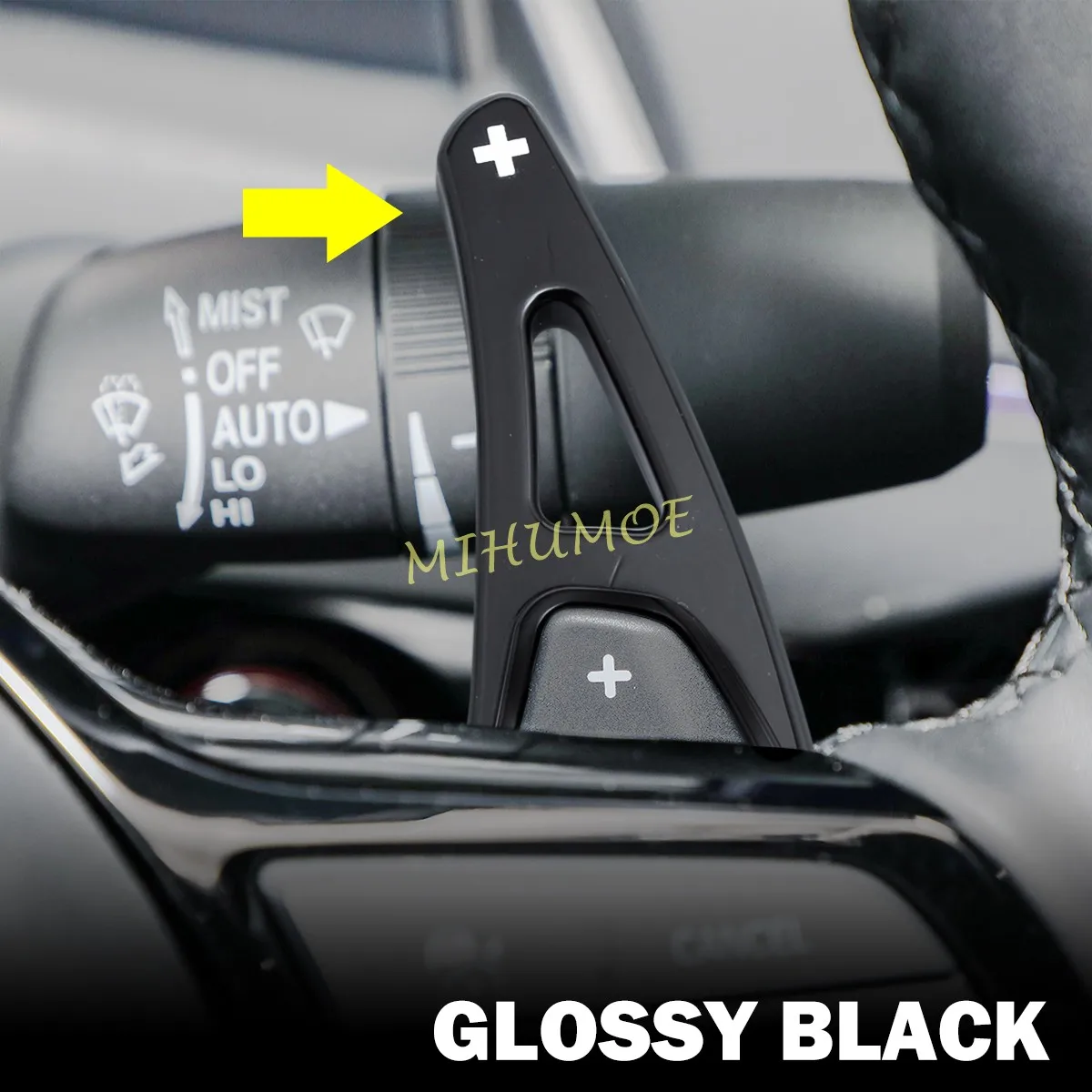 Black ABS Car Steering Wheel Paddle Shift Extension Stickers For Honda Civic Accord CR-V CRV Pilot Acura Integra 2023-2026