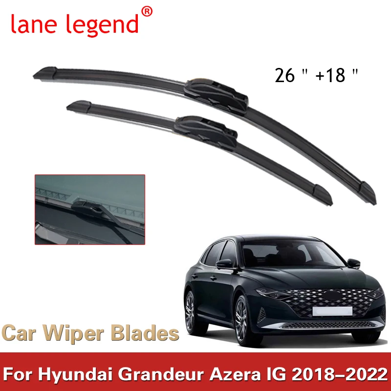 

Car Front Wiper Blades for Hyundai Grandeur Azera IG 2018 ~ 2022 Windshield Frameless Silent Rubber Snow Scraping Accessories