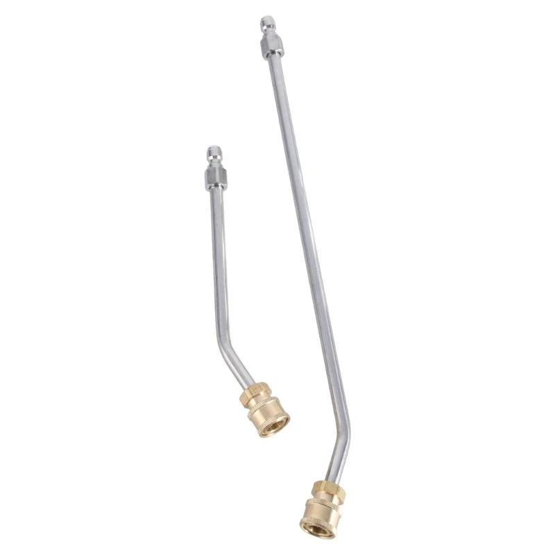 

652F 2Pcs Pressure Washer Gutter Cleaner Attachment Power Washer Extension Wand Curved Rod 1/4Inch Quick Connection