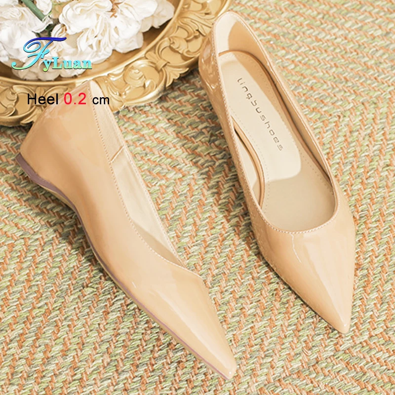 

Simple Black Women's Shoes Shallow Mouth Ladies Flat Shoes Patent Leather Pointed Solid Color Footwears Comfortable Casual Shoes