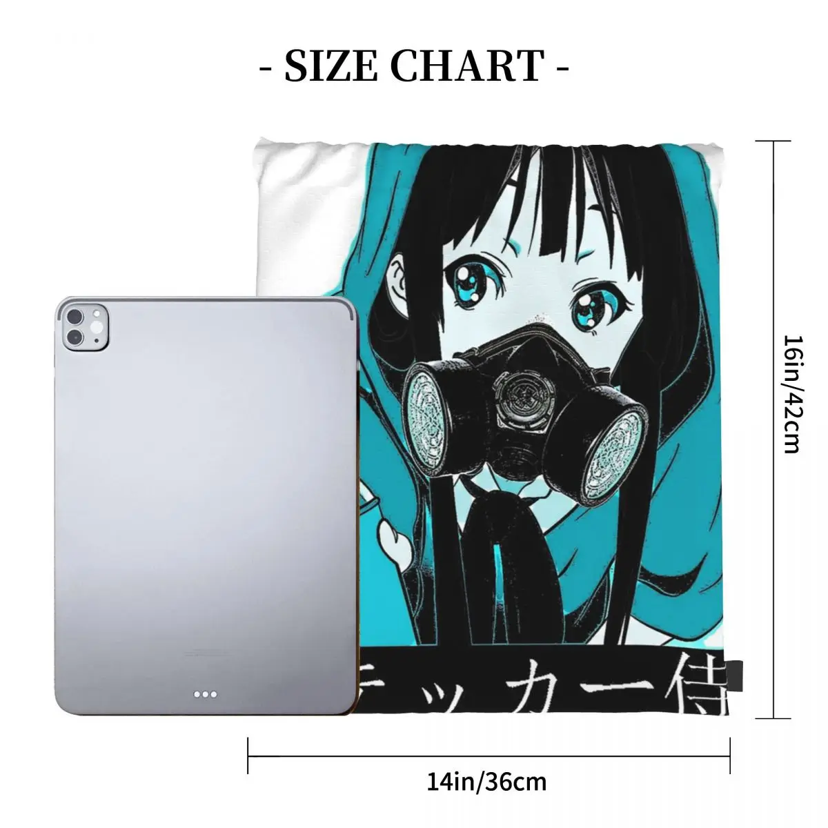 Mochilas k-on Stickersamurai portátiles con cordón, paquete de cordón, bolsa de almacenamiento de bolsillo, bolsas de libros para estudiantes de viaje