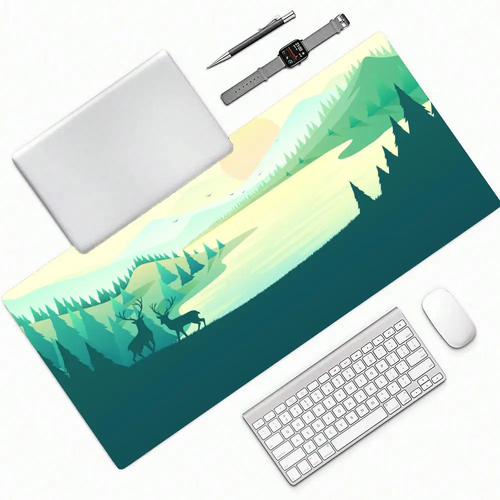 

Computer desk mat Mouse mat XXL Mouse Table mat Deer，Forest for work desk Gamer mouse mat Mouse pad Keyboard mat Pad
