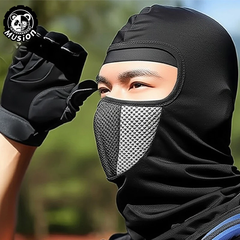 Musion Balaclava Unisex Cycling Mask Scarf Headwear Cross Fashion Print Multifunctional Windproof Dustproof Sun Protection