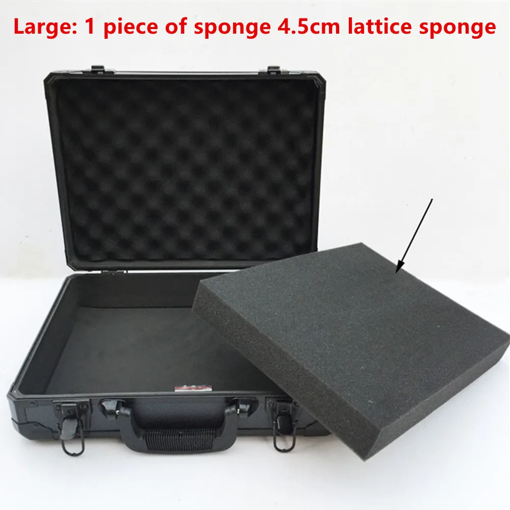 Aluminum Frame Waterproof Suitcase Bag Portable Tool Case Instruments Equipment Laptop Storage Box Travel Toolbox A Plaid Sponge