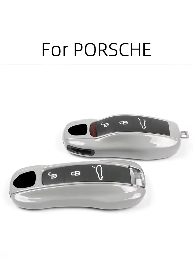 

Matt Gray Key Case for Porsche Macan Porsche Panamera Cayenne 918 Spyder Carrera 911 991 Remote Key Cover Replace Protect Fob